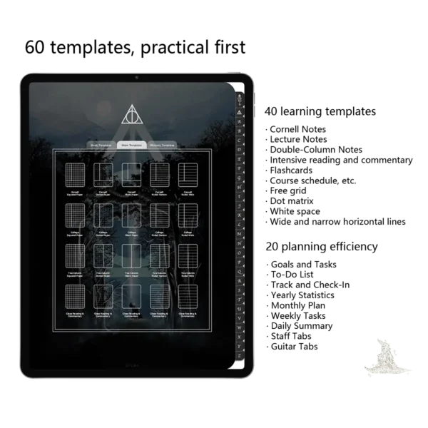 Harry Potter -60 Azkaban theme digital notebook template display