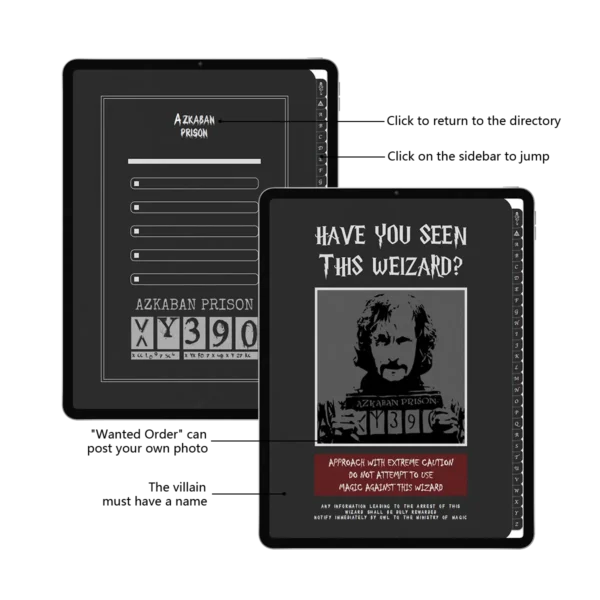 Harry Potter-Azkaban villain digital notebook