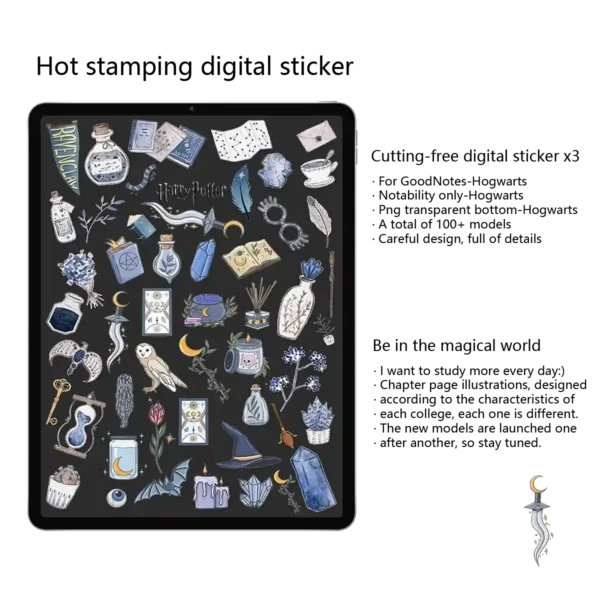 Free Ravenclaw Electronic Stickers for Digital Planner Decoration