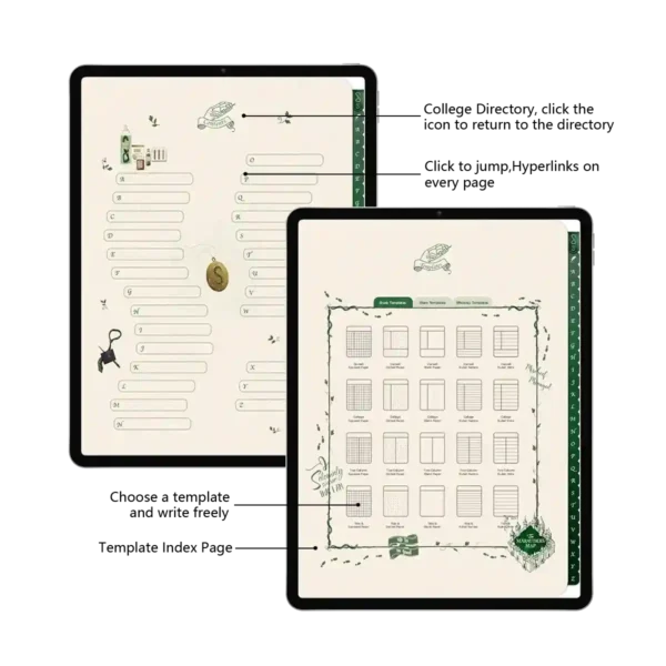 Close-up of 60 learning and efficiency Notability templates including Cornell Notes.