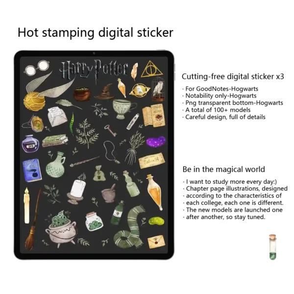 Using magical digital stickers in the simplified planner on an iPad.