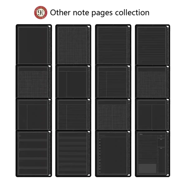 An overview of all 60 templates included in the student weekly planner.