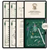 The simplified planner Slytherin edition with a green faux-leather cover and hyperlinked tabs.