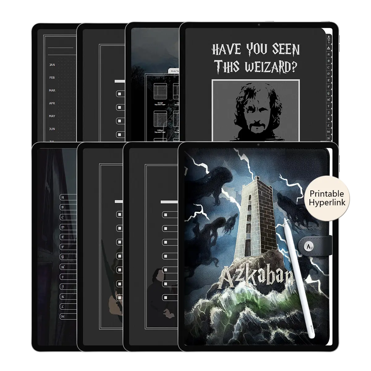 Azkaban Digital Planner for GoodNotes - Dark Fortress Leather Cover