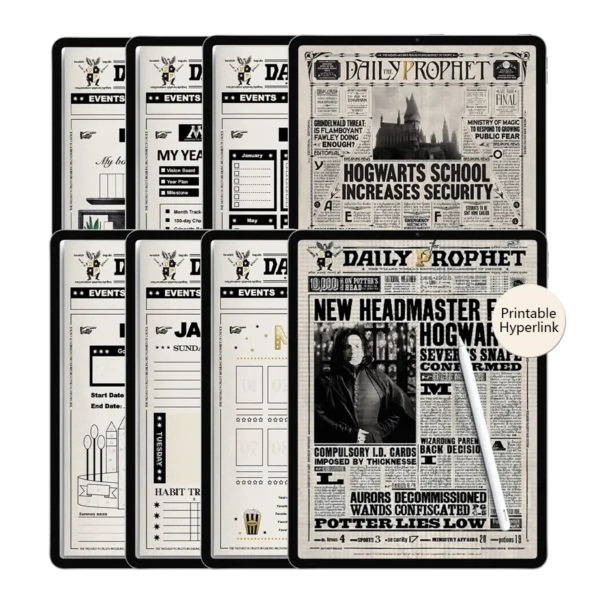 Daily Prophet Digital Planner for GoodNotes - Newspaper Style Cover Design