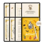 Hufflepuff Digital Student Planner for GoodNotes - Yellow Leather Cover