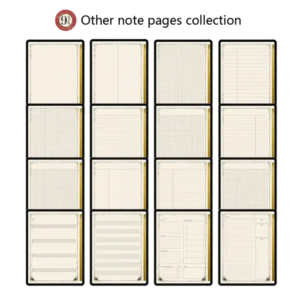 Full overview of 60 templates in the Hufflepuff vertical weekly planner.