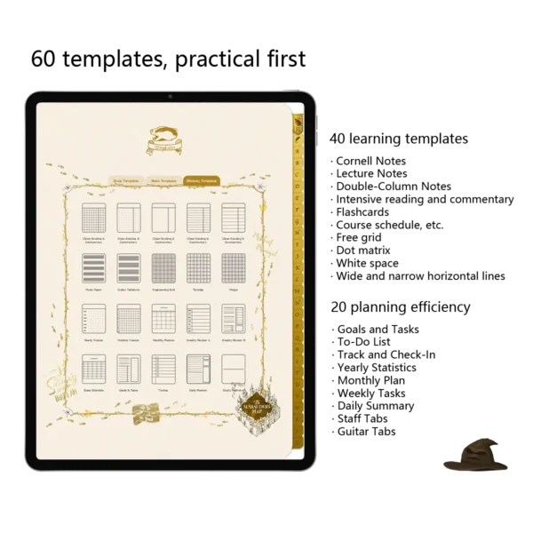 Harry Potter -60 Hufflepuff Theme Digital Notebook Templates