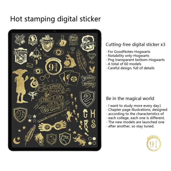 Harry Potter digital stickers (gold foil version)