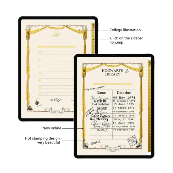 Vertical Weekly Planner Hufflepuff Edition