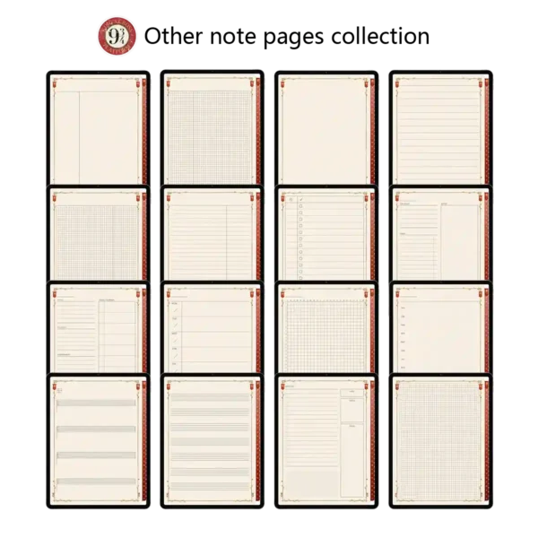 60 Hyperlinked Templates in Gryffindor Digital Notebook for Students