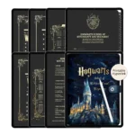 Hogwarts Digital Notebook for GoodNotes - Leather Cover with Gold Stamp