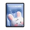 Blue 3D puffy rabbit-themed digital notebook cover displayed on an iPad.
