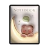 Warm coffee-colored notebook cover with a 3D bear and moon design.