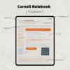 Diagram of the cornell note book layout: Cue column, notes, and summary.