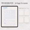 Collage of 30 different page styles including weekly planner template goodnotes.