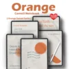 Close-up of the orange cute daily planner template cover and index.