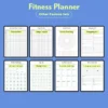 Collage of meal plans, sleep trackers, and weight logs in the planner for fitness.