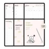 6 iPad screens showing different pages of the Study Puppy free goodnotes planner