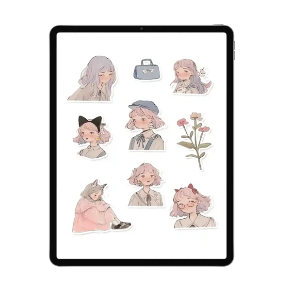 Step-by-step tutorial on how to import anime girl stickers to iPad.