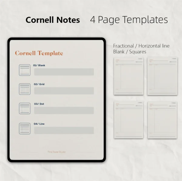Showcase of the four inner planner template pdf styles.