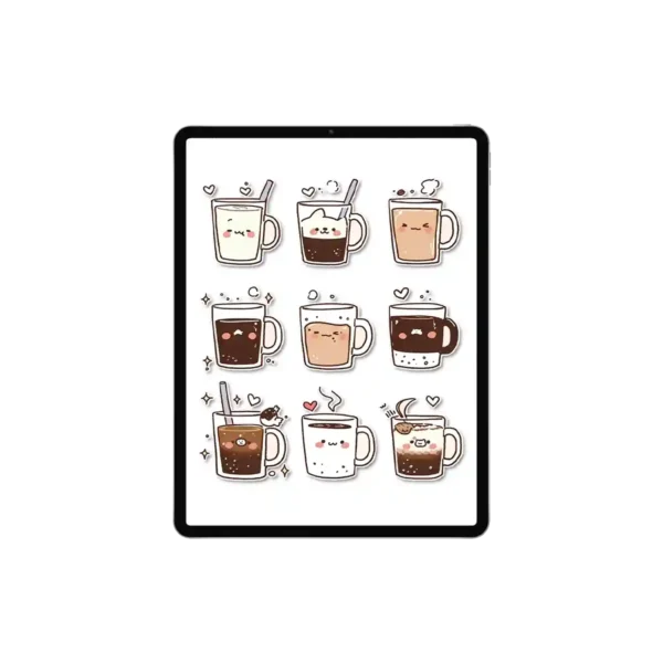 Cute coffee cup illustrations and designs