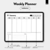 2026 weekly planner spread with vertical task columns and a focused notes section.