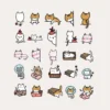 Playful Cat Characters in Sweet Poses - Adorable Kawaii Expressions for Custom Planner Layouts