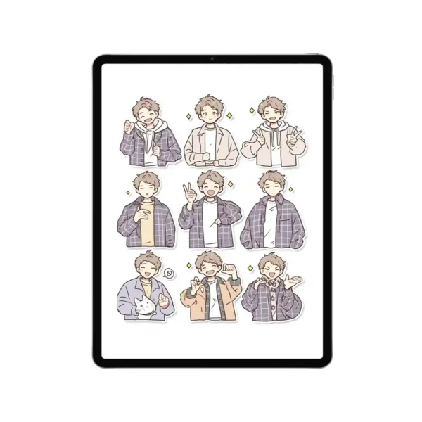 Sleek Masculine-Themed Student Planner Stickers