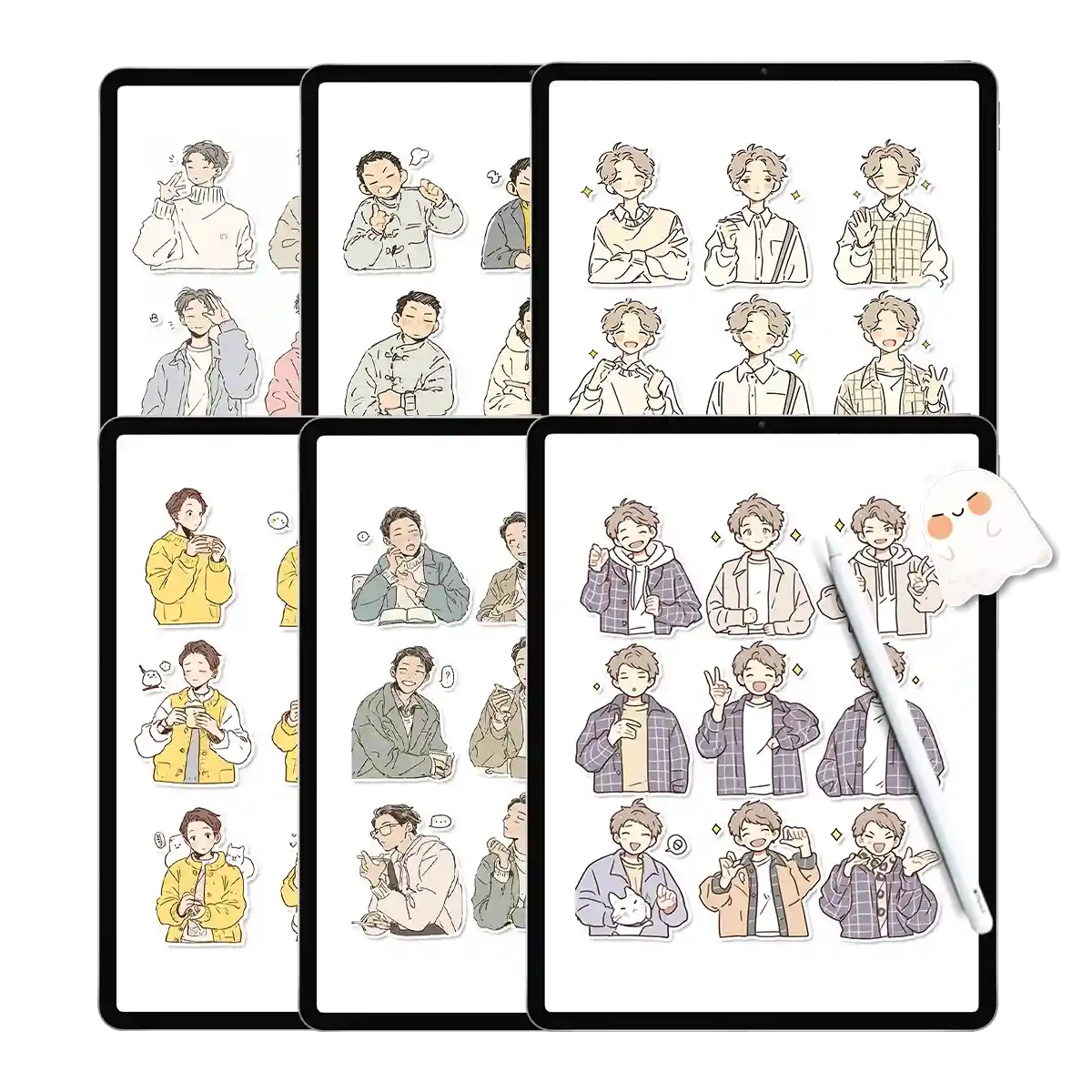 FREE Masculine Student Sticker Packs - 94 Minimalist Stickers for Organized Digital Notes