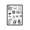 Set of 55 hand-drawn black and white planner stickers digital collection featuring quirky cartoon designs