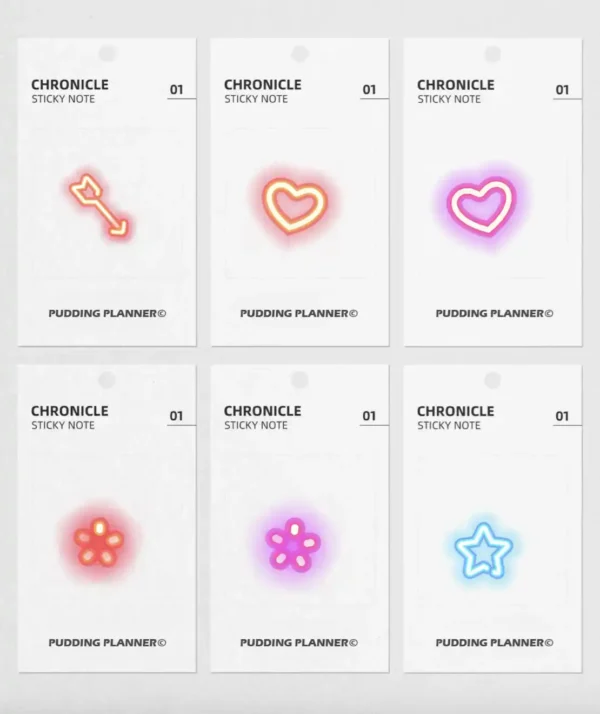 Neon Digital Stickers for GoodNotes Canva