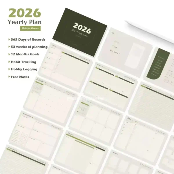 8 different digital calendar planner note templates including Cornell and grid.