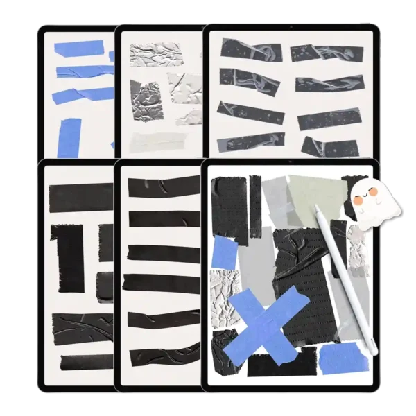 160 Realistic Digital Washi Tape & Planner Tabs PNGs