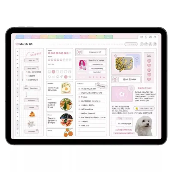 Hex color codes for the daily planner Dark Edition.