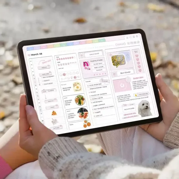 Happy planner teacher running on Goodnotes, Notability, and Xodo.