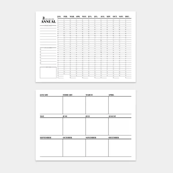 ipad-weekly-planner-monthly-calendar-view iPad weekly planner showing a minimalist monthly calendar spread with sidebar notes.