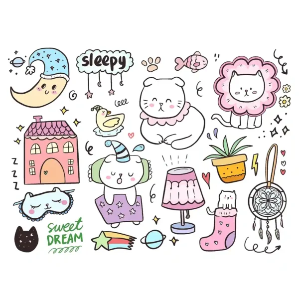 FREE Digital Planner Stickers - 120 Hand-Drawn Animal Pack with Lions, Crocs & Elephants