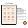 Grid overview of all 24 templates included in this note planner suite.