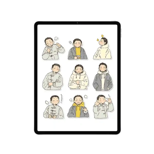 Masculine Stickers in Use on Student Digital Planner - Crafting Efficient Study Layouts