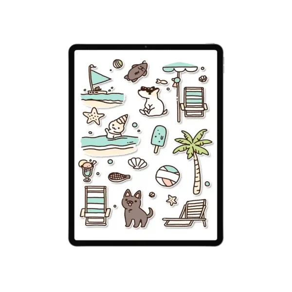 Beach Vacation Stickers Bundle 128 Holiday Stickers Summer Stickers for Planner Journals