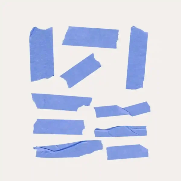 Realistic Digital Washi Tape in Blue, Black & Kraft Paper - Textured PNGs for PDF Planners