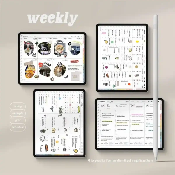 Simplified digital planner weekly spread with to-do list on iPad.