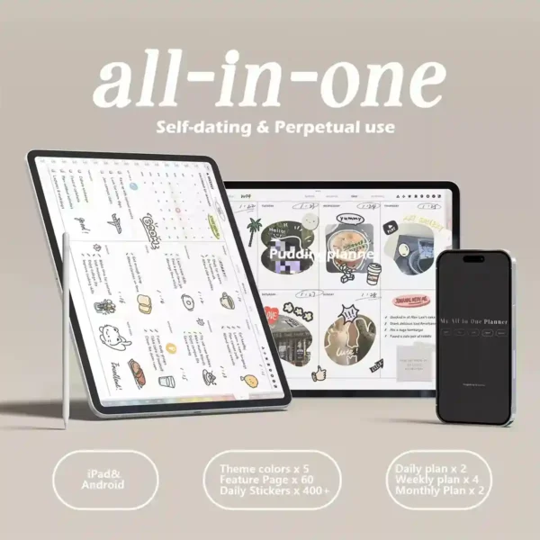 Undated planners daily layout for unlimited replication and time-blocking.