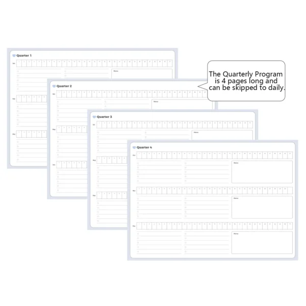 Eight-grid weekly vertical planner layout for paperlog planning.