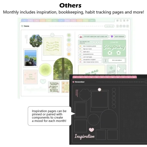 Widget-style stickers for digital planners for sale.