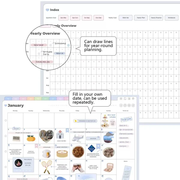Widget-style digital stickers for the happy planner teacher planner.