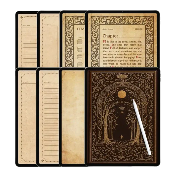 Lord of the Rings Doors of Durin digital notebook for Notability planner on iPad Pro.