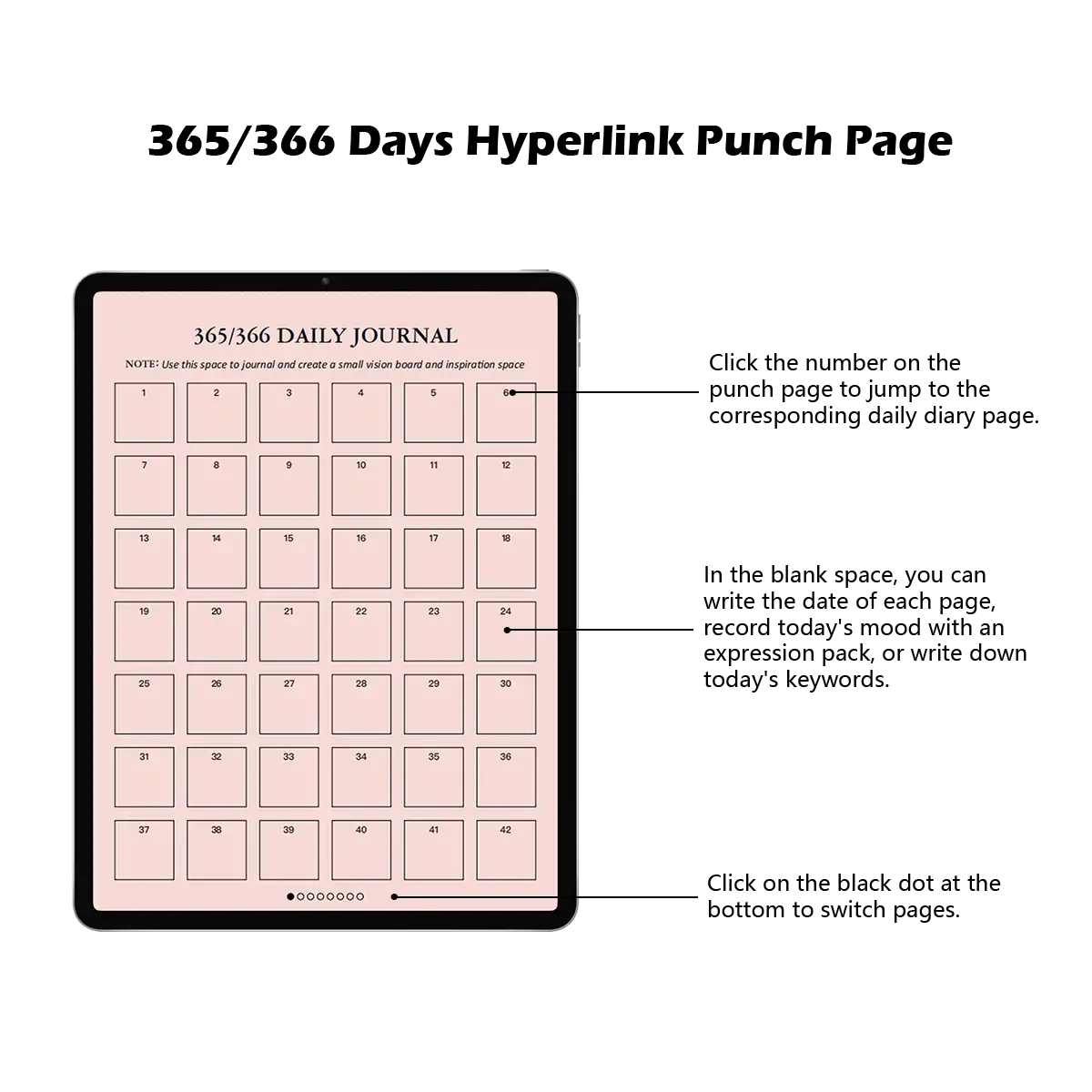 Hourly Gratitude Journal for GoodNotes Daily Layout