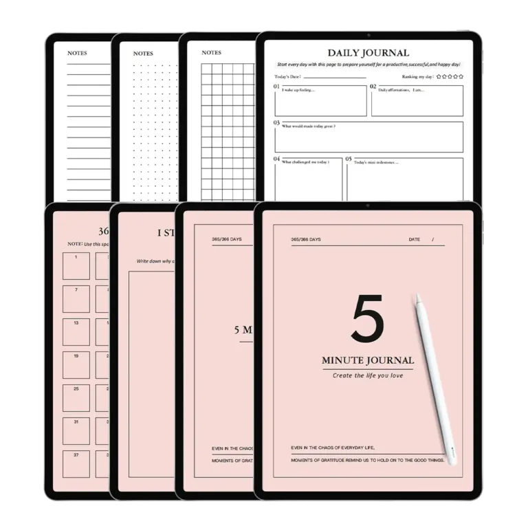 pink-planner-5-minute-gratitude-journal-self-care-daily